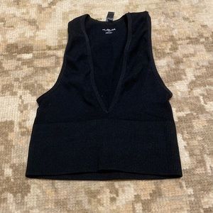 Black Urban Plunge Crop Top Bralette